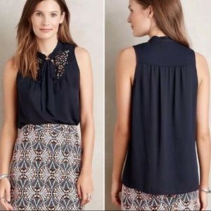 Anthropologie Maeve Sleeveless Eyelet Blouse